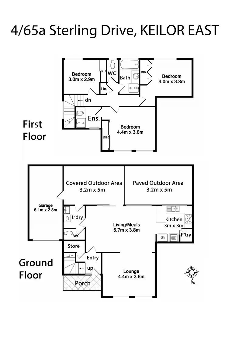 Floorplan of Homely townhouse listing, 4/65A Sterling Drive, Keilor East VIC 3033