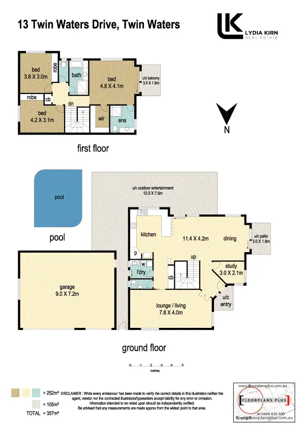Floorplan of Homely house listing, 13 Twin Waters Dr, Twin Waters QLD 4564