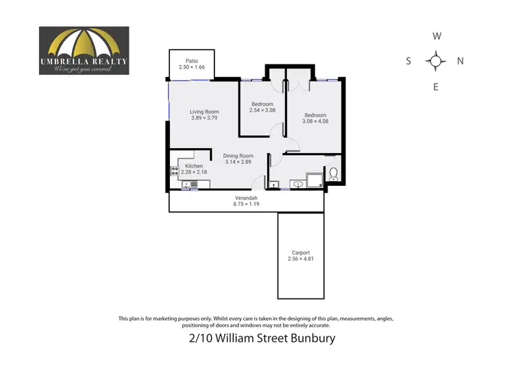 Floorplan of Homely unit listing, Unit 2/10 William St, Bunbury WA 6230