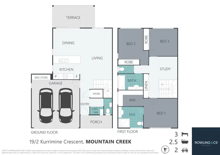 Floorplan of Homely townhouse listing, Unit 19/2-12 Kurrimine Cres, Mountain Creek QLD 4557