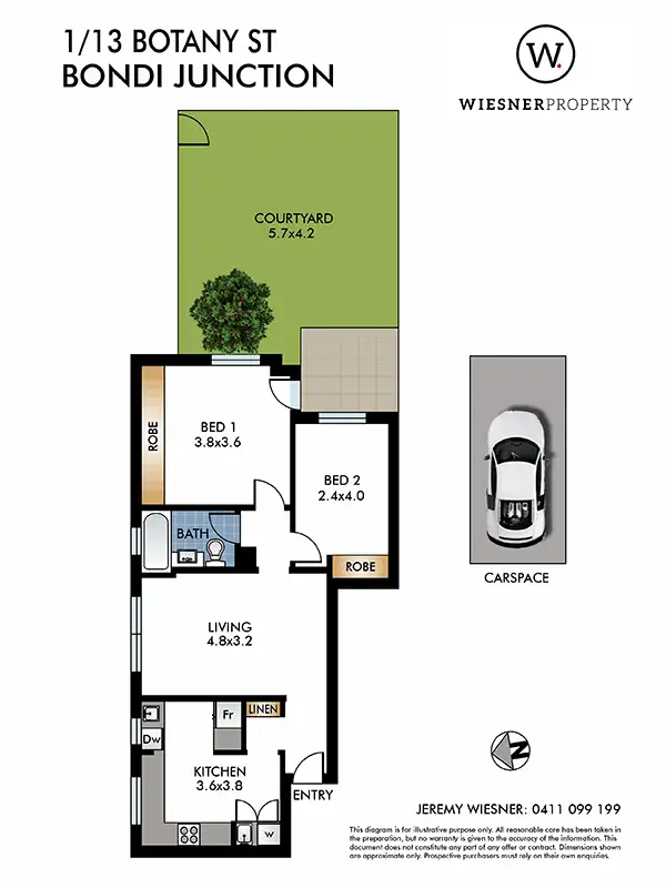 Floorplan of Homely apartment listing, Unit 1/13 Botany St, Bondi Junction NSW 2022