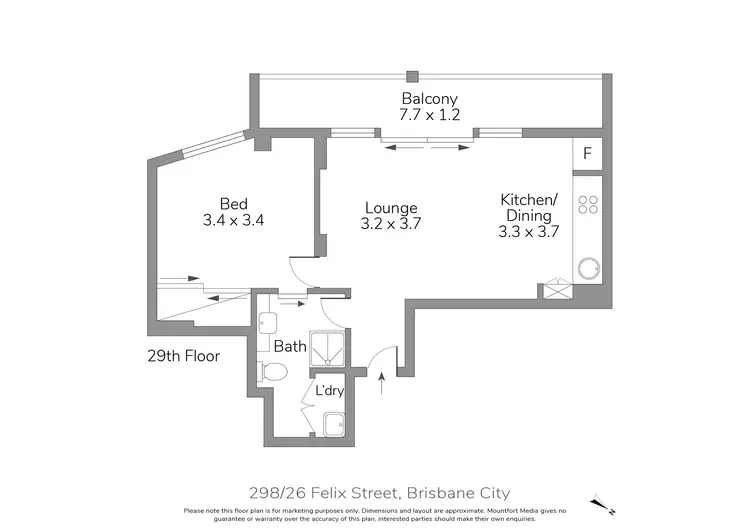 Floorplan of Homely apartment listing, 298/26 Felix St, Brisbane City QLD 4000