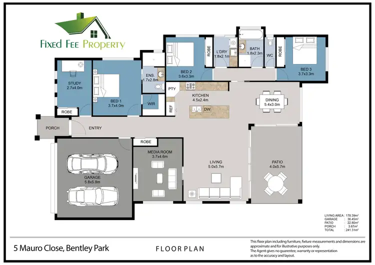 Floorplan of Homely house listing, 5 Mauro Cl, Bentley Park QLD 4869