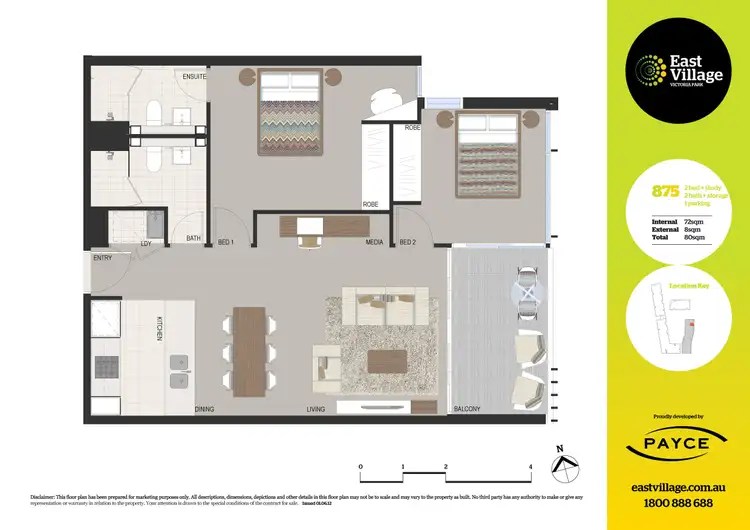 Floorplan of Homely apartment listing, 875/2 Defries Avenue, Zetland NSW 2017