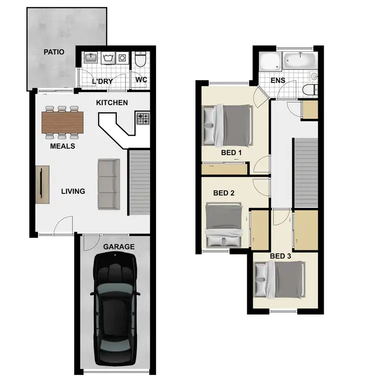 Floorplan of Homely townhouse listing, Unit 95/17 Marlow St, Woodridge QLD 4114
