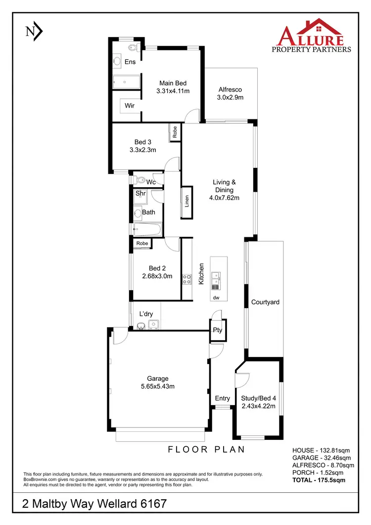 Floorplan of Homely house listing, 2 Maltby Way, Wellard WA 6170