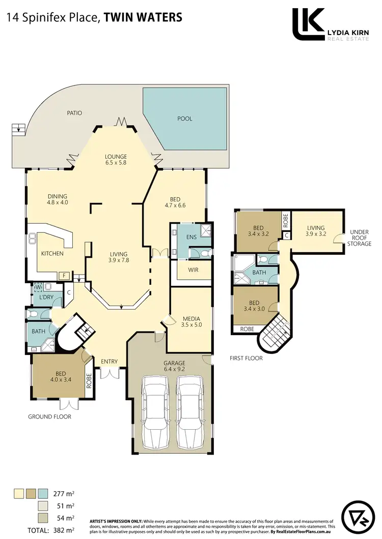 Floorplan of Homely house listing, 14 Spinifex Pl, Twin Waters QLD 4564