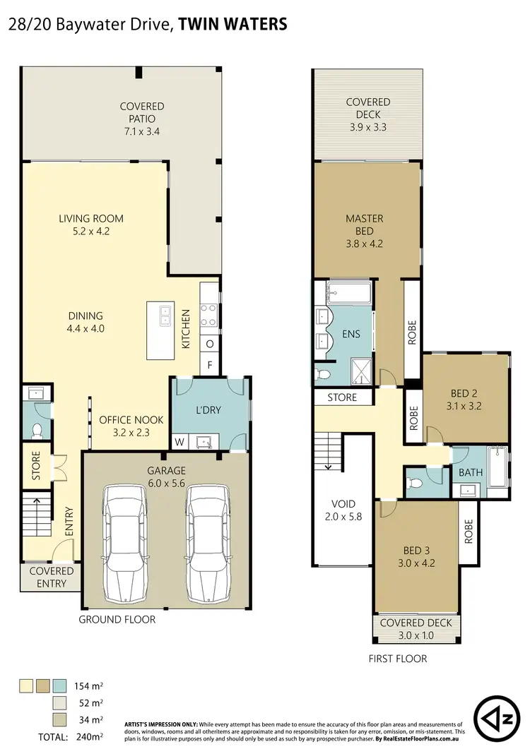 Floorplan of Homely townhouse listing, Unit 28/20 Baywater Dr, Twin Waters QLD 4564