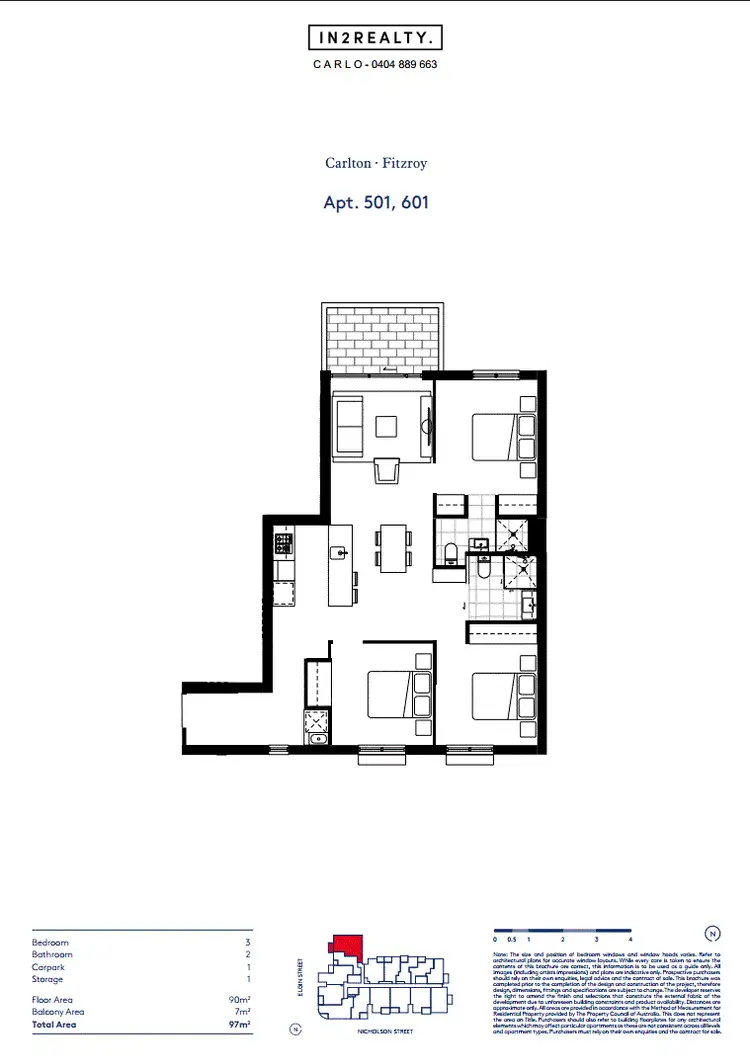 Floorplan of Homely apartment listing, 601/8 Elgin St, Carlton VIC 3053