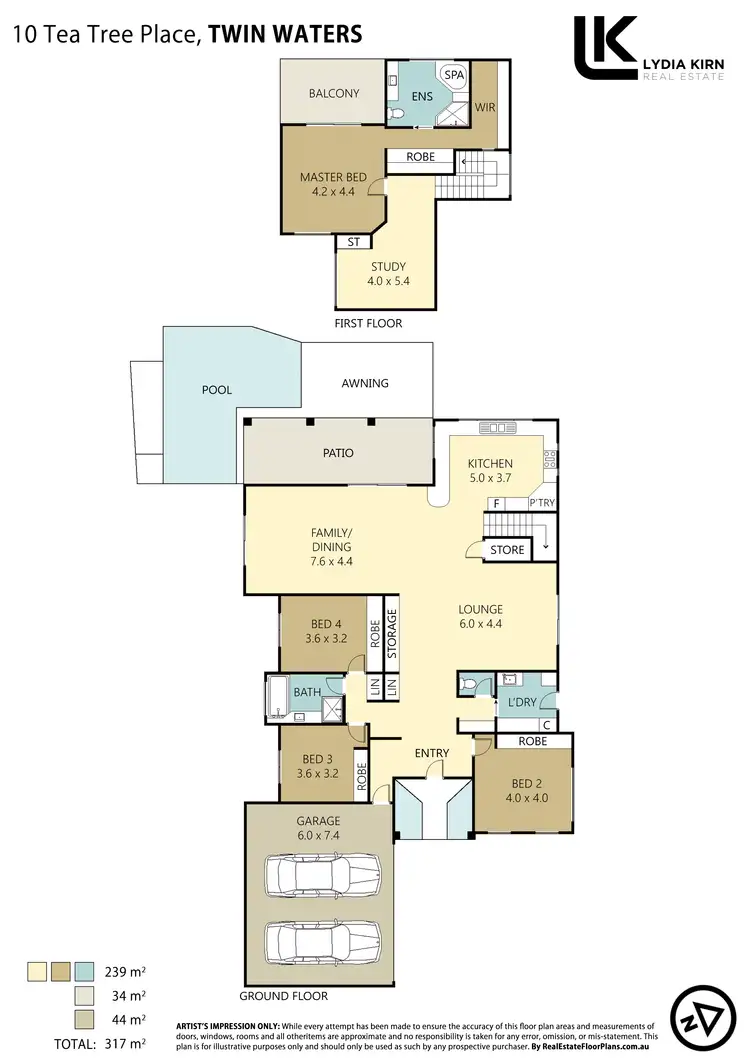 Floorplan of Homely house listing, 10 Tea Tree Pl, Twin Waters QLD 4564