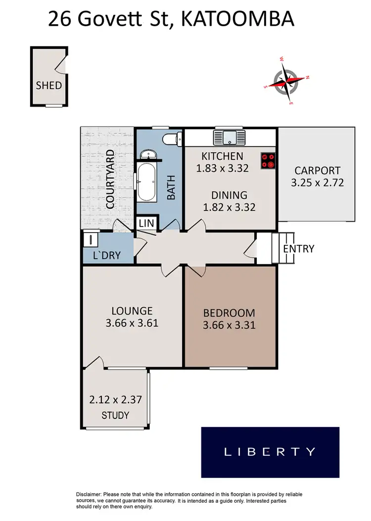 Floorplan of Homely semi-detached listing, 26 Govett St, Katoomba NSW 2780