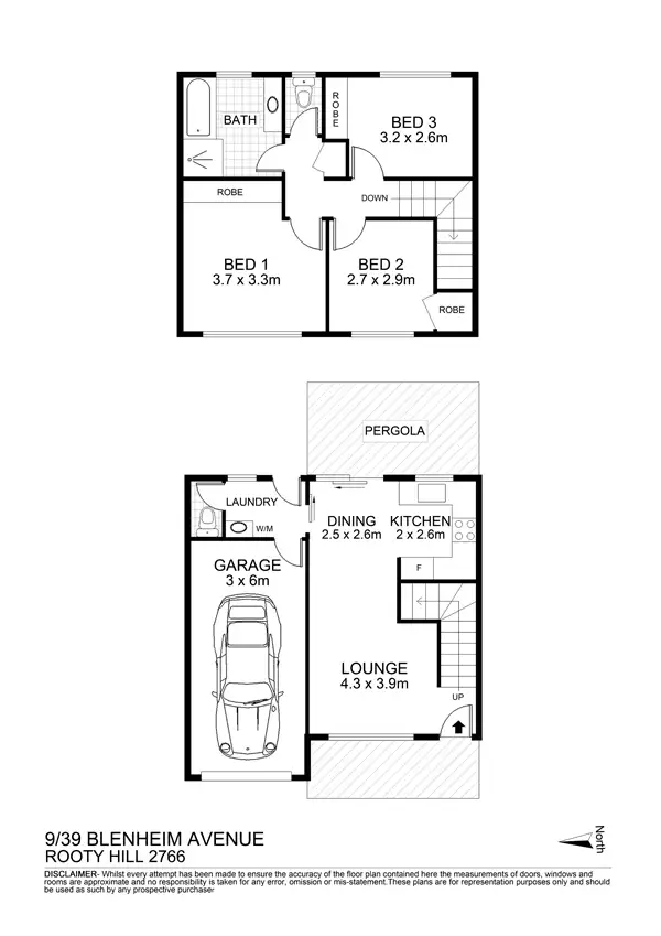 Floorplan of Homely townhouse listing, Unit 9/39 Blenheim Ave, Rooty Hill NSW 2766