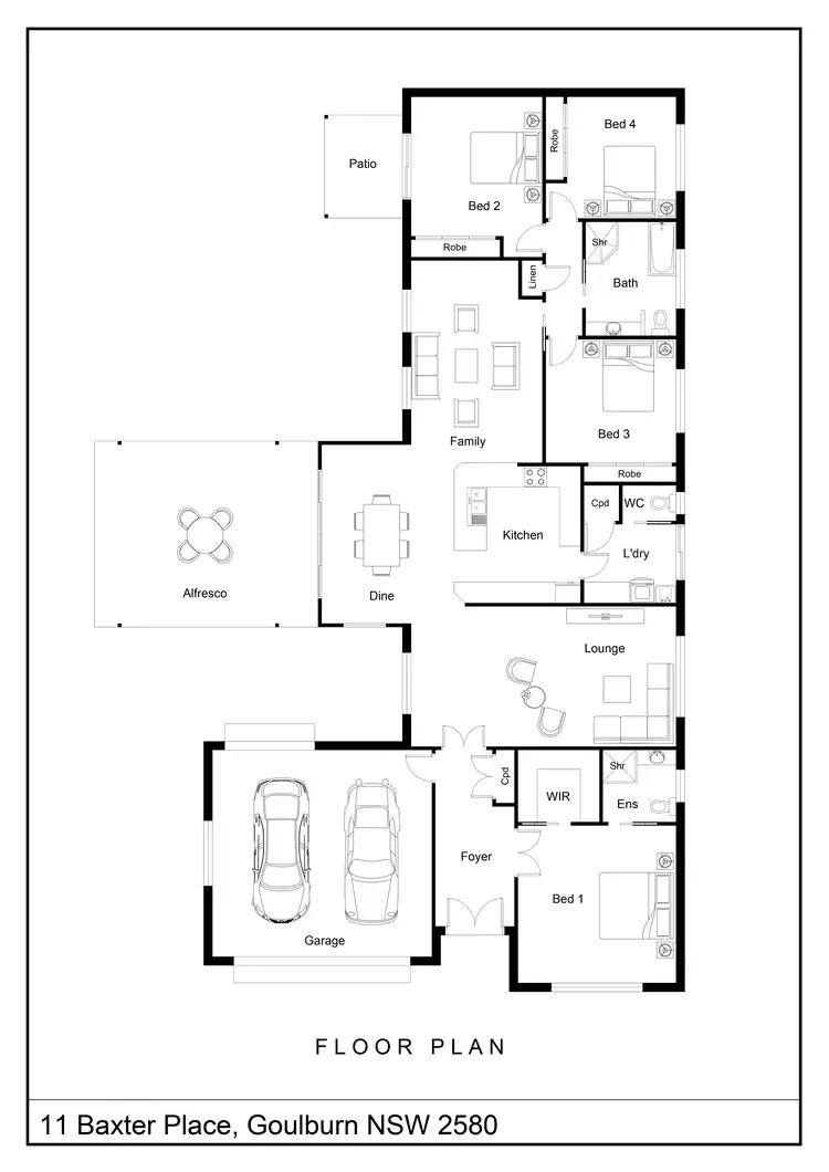 Floorplan of Homely house listing, 11 Baxter Place, Goulburn NSW 2580