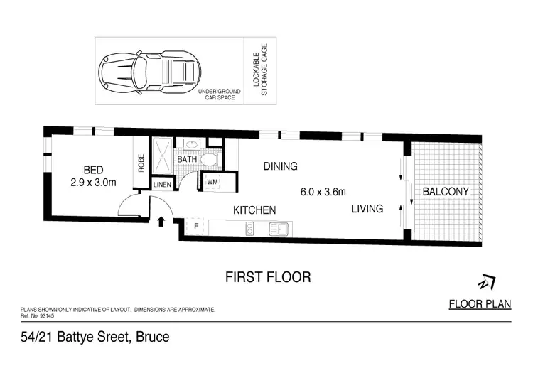 Floorplan of Homely unit listing, Unit 54/21 Battye Street, Bruce ACT 2617