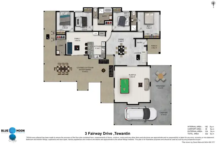 Floorplan of Homely house listing, 3 Fairway Dr, Tewantin QLD 4565
