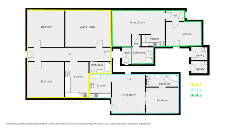 Floorplan of Homely unit listing, Units 1- 3/6 Barnes St, Stawell VIC 3380