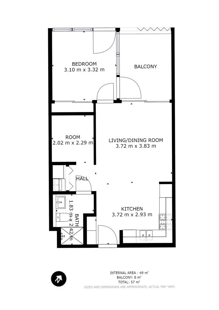 Floorplan of Homely apartment listing, 2502/6 Kingsborough Way, Zetland NSW 2017