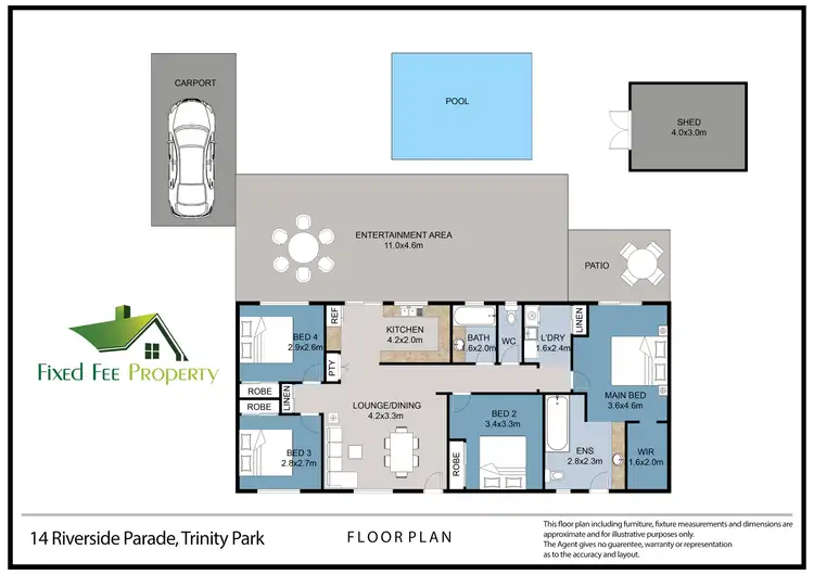 Floorplan of Homely house listing, 14 Riverside Pde, Trinity Park QLD 4879