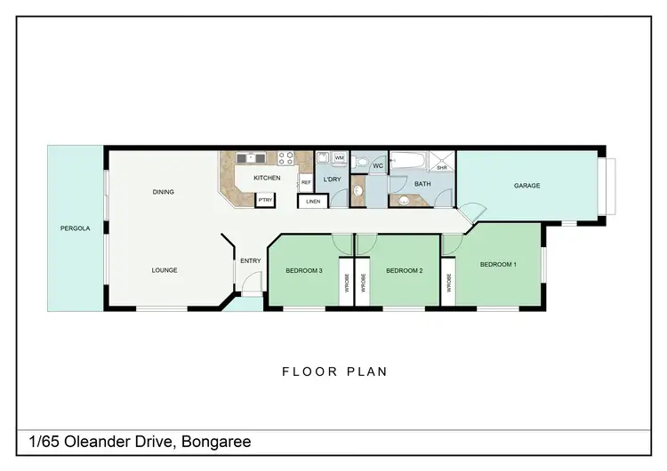 Floorplan of Homely unit listing, Unit 1/65 Oleander Dr, Bongaree QLD 4507