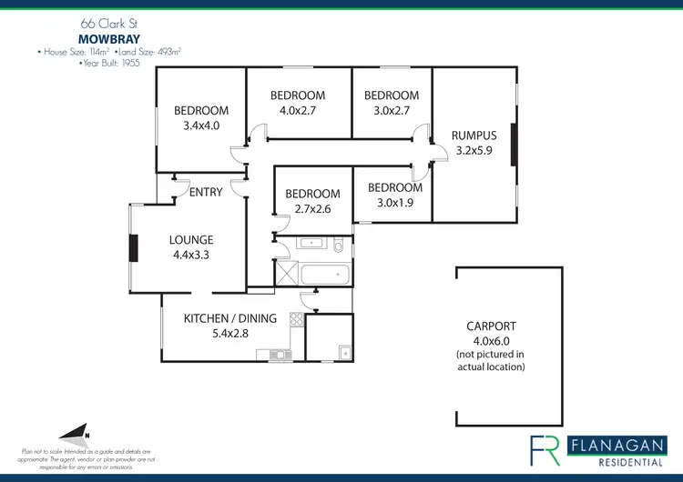 Floorplan of Homely house listing, 66 Clark St, Mowbray TAS 7248