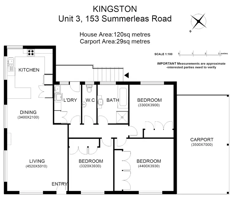 Floorplan of Homely unit listing, 3/153 Summerleas Rd, Kingston TAS 7050
