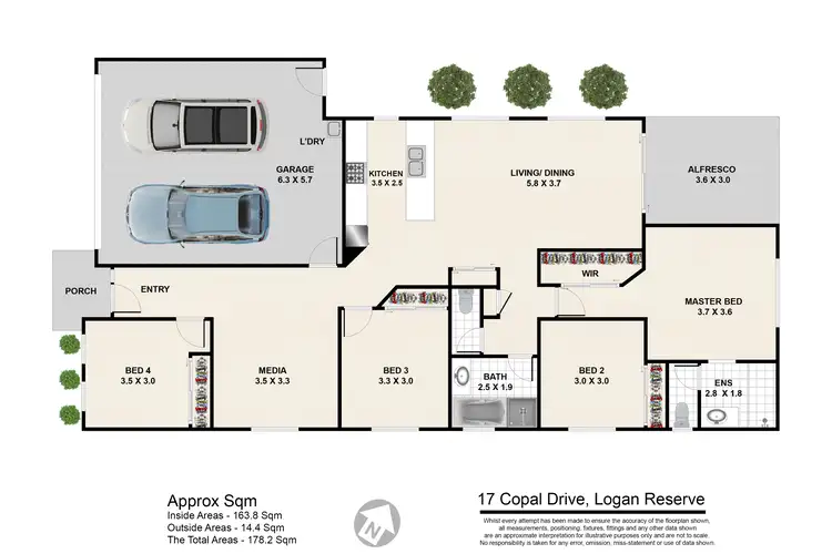 Floorplan of Homely house listing, 17 Copal Dr, Logan Reserve QLD 4133