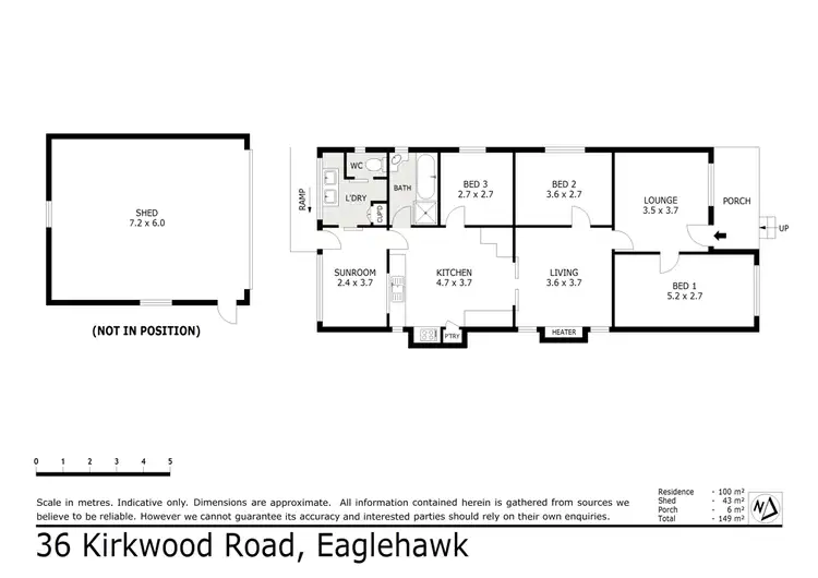 Floorplan of Homely house listing, 36 Kirkwood Rd, Eaglehawk VIC 3556