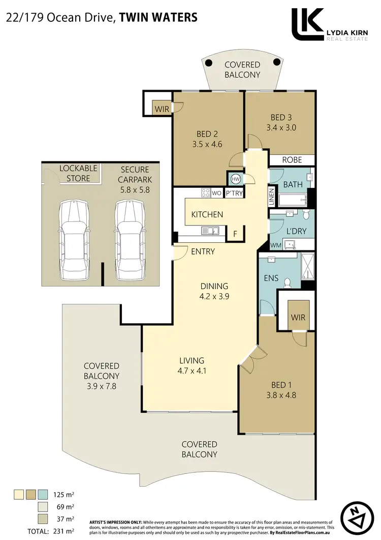 Floorplan of Homely apartment listing, Unit 22/179 Ocean Dr, Twin Waters QLD 4564