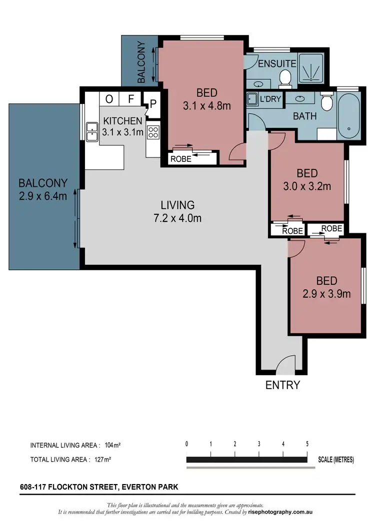 Floorplan of Homely apartment listing, Unit 608/117 Flockton St, Everton Park QLD 4053