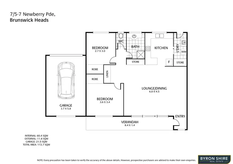 Floorplan of Homely villa listing, 7/5-7 Newberry Parade, Brunswick Heads NSW 2483
