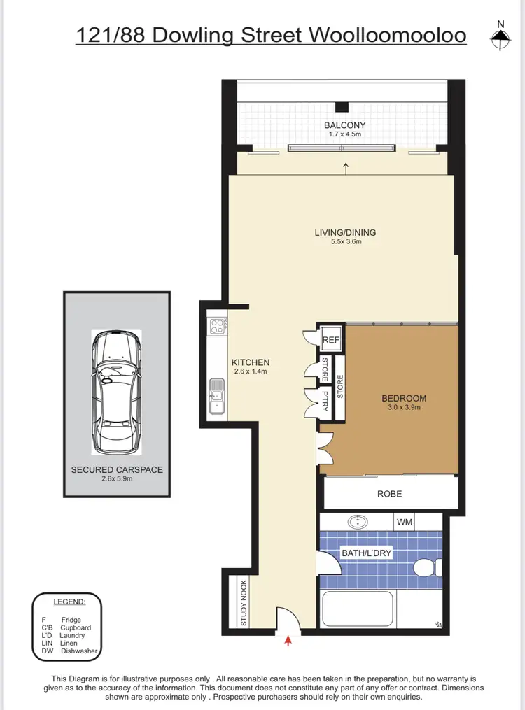 Floorplan of Homely unit listing, Unit 121/88 Dowling St, Woolloomooloo NSW 2011