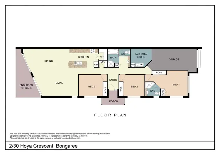 Floorplan of Homely semi-detached listing, Unit 2/30 Hoya Cres, Bongaree QLD 4507