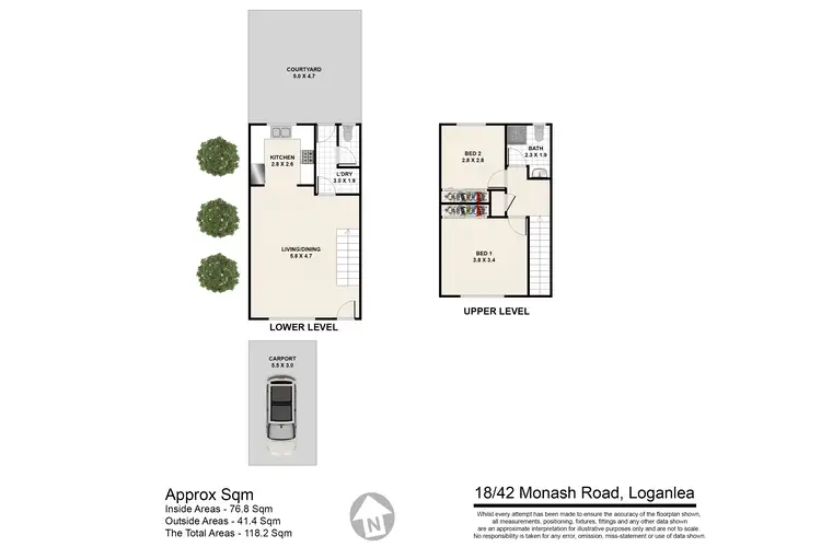 Floorplan of Homely townhouse listing, Unit 18/42 Monash Rd, Loganlea QLD 4131