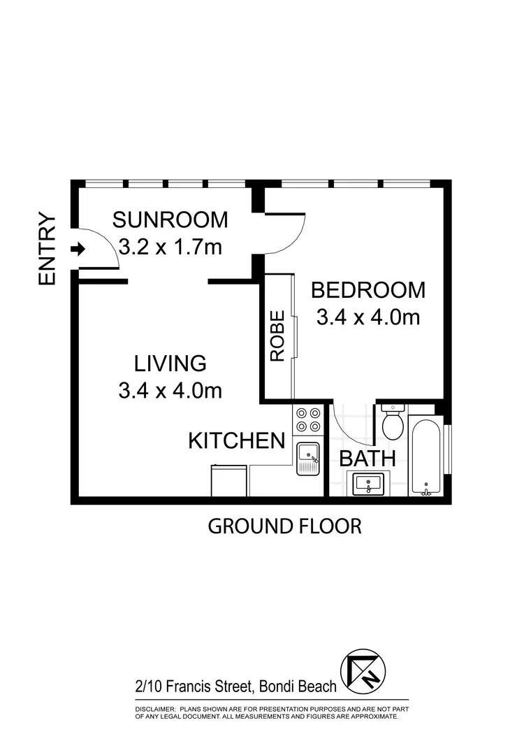 Floorplan of Homely apartment listing, 2/10 Francis St, Bondi Beach NSW 2026
