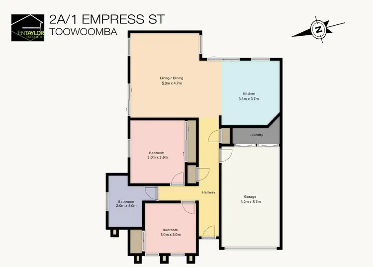 Floorplan of Homely unit listing, 1/2A Empress St, Centenary Heights QLD 4350