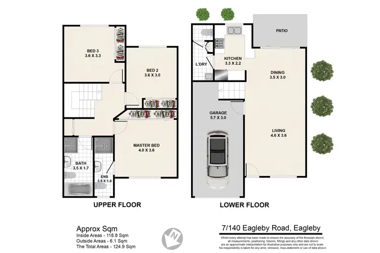 Floorplan of Homely townhouse listing, Unit 7/140-142 Eagleby Rd, Eagleby QLD 4207