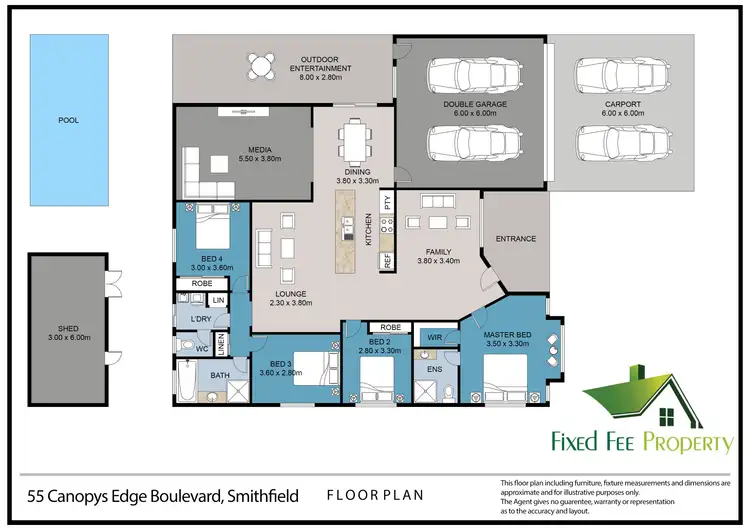 Floorplan of Homely house listing, 55 Canopys Edge Bvd, Smithfield QLD 4878