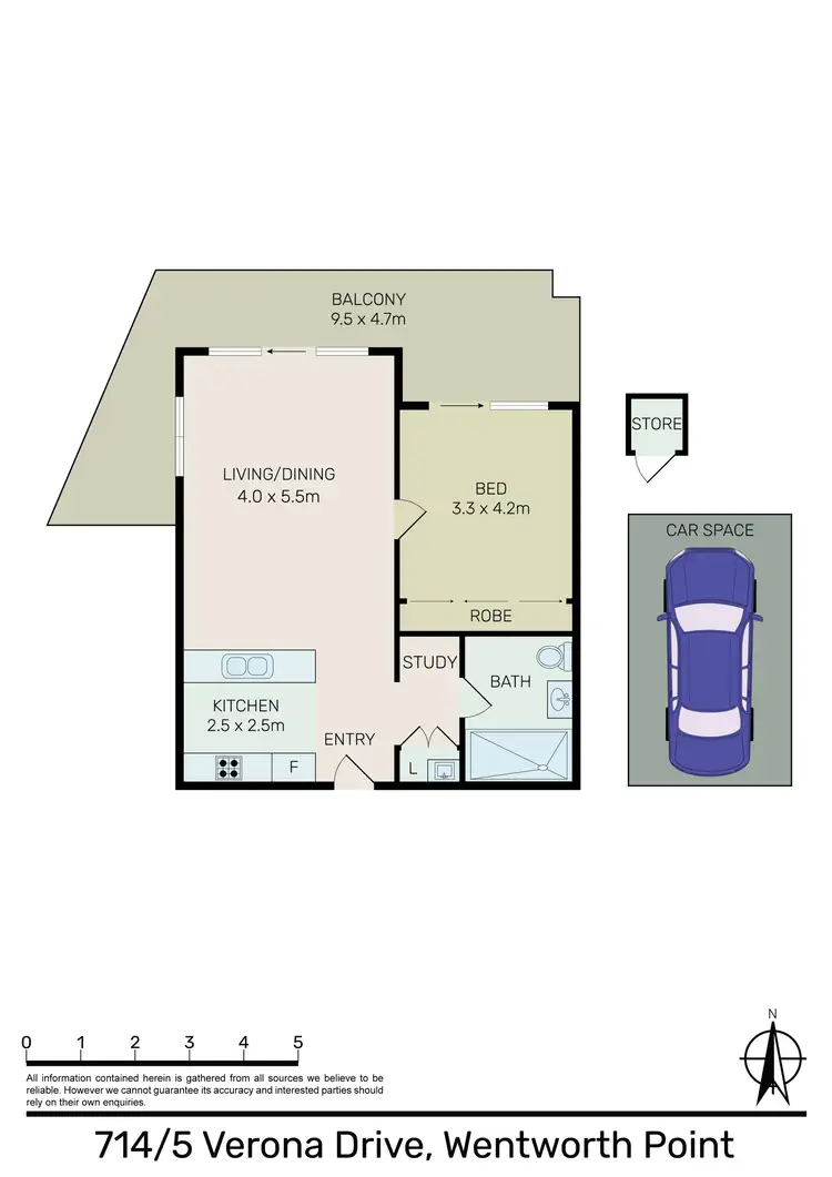 Floorplan of Homely apartment listing, Unit 714/5 Verona Dr, Wentworth Point NSW 2127
