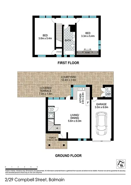 Floorplan of Homely townhouse listing, 2/29 Campbell St, Balmain NSW 2041