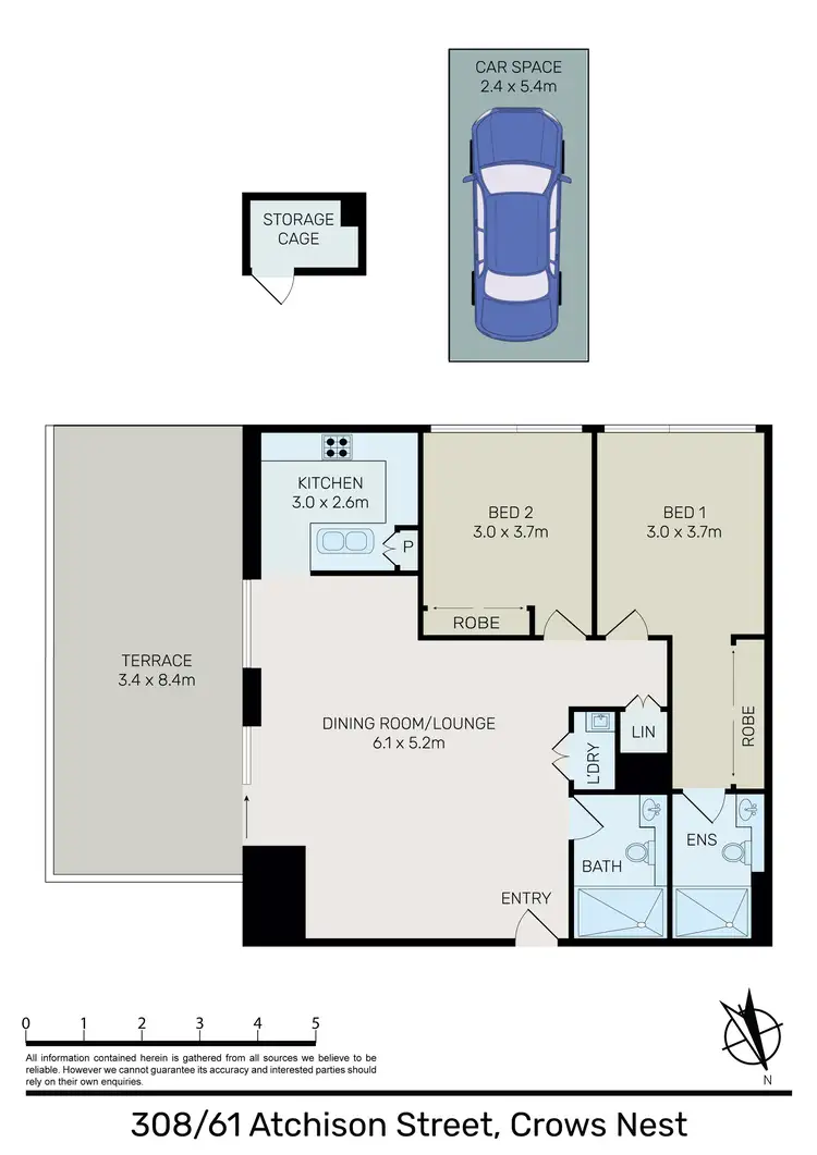 Floorplan of Homely apartment listing, Unit 308/61 Atchison St, Crows Nest NSW 2065