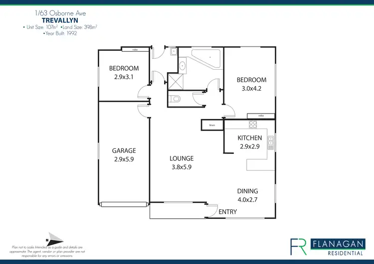 Floorplan of Homely unit listing, Unit 1/63 Osborne Ave, Trevallyn TAS 7250