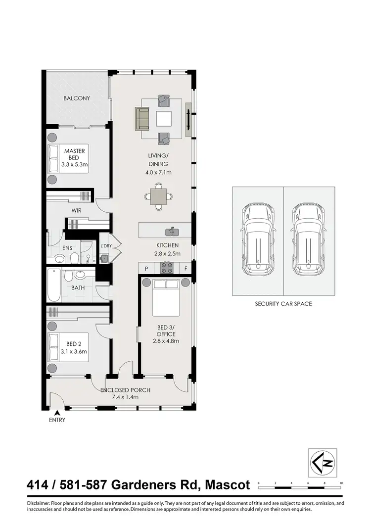 Floorplan of Homely apartment listing, 414/581-587 Gardeners Rd, Mascot NSW 2020