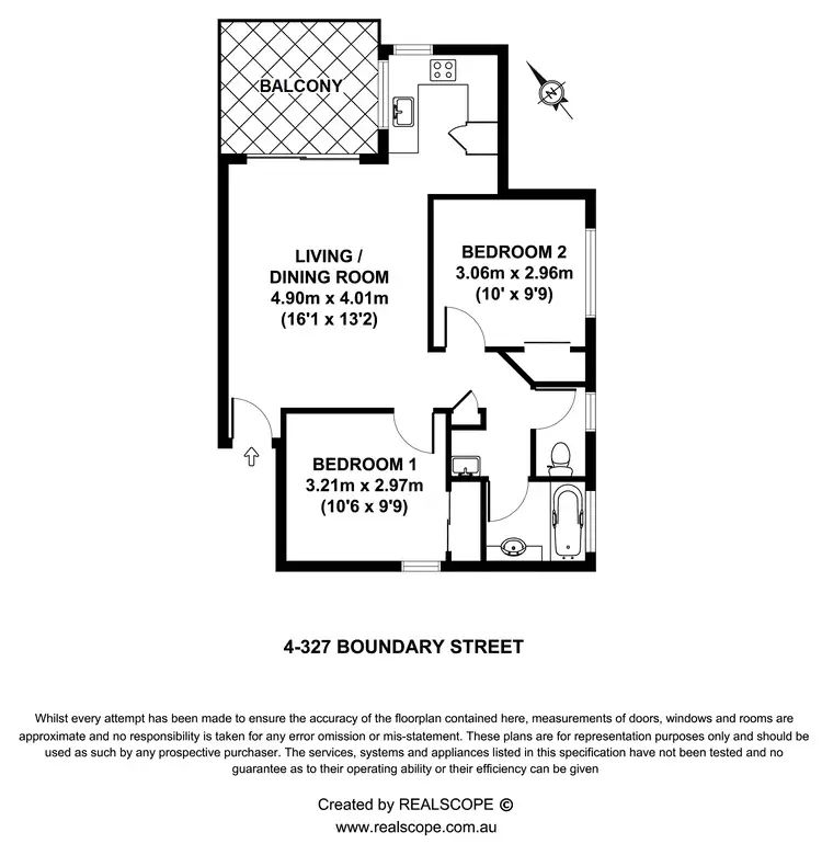 Floorplan of Homely apartment listing, 4/327 Boundary St, Spring Hill QLD 4000