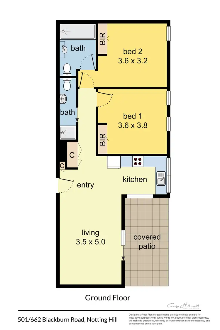 Floorplan of Homely apartment listing, Unit 501/662-678 Blackburn Rd, Notting Hill VIC 3168