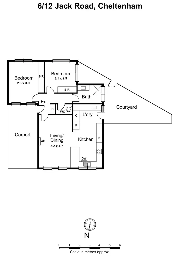 Floorplan of Homely unit listing, Unit 6/12 Jack Rd, Cheltenham VIC 3192