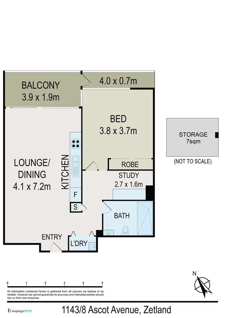Floorplan of Homely apartment listing, Unit 1143/8 Ascot Ave, Zetland NSW 2017