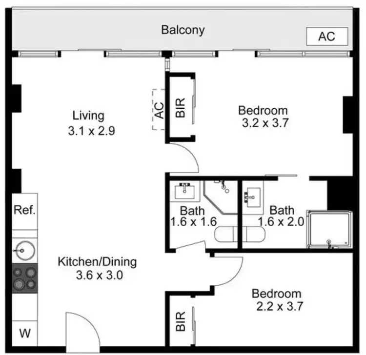Floorplan of Homely apartment listing, Level 20 Unit 2003/8 Exploration Lane, Melbourne VIC 3000