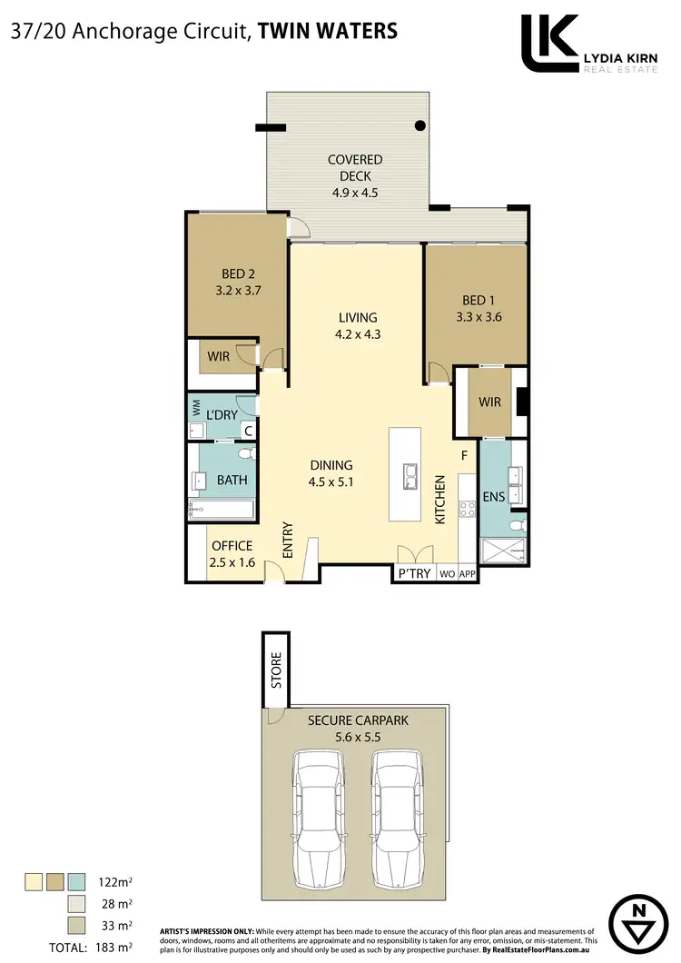 Floorplan of Homely apartment listing, Unit 37/20 Anchorage Cct, Twin Waters QLD 4564