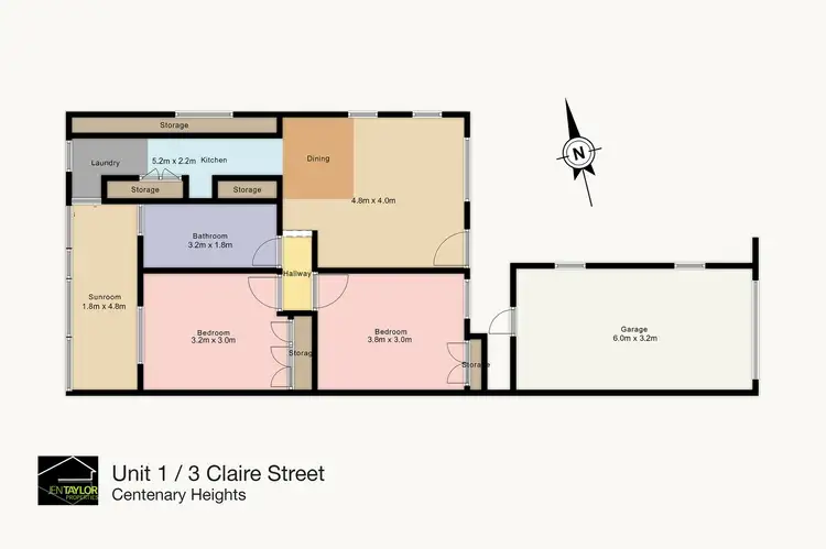 Floorplan of Homely unit listing, Unit 1/3 Claire St, Centenary Heights QLD 4350