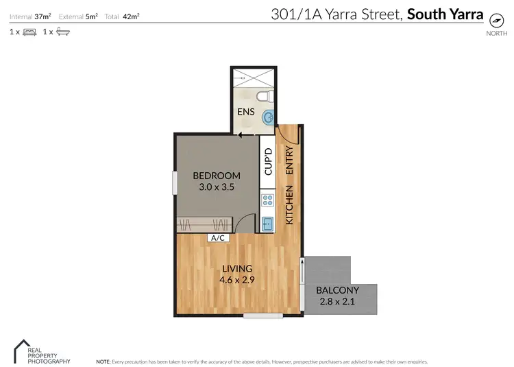 Floorplan of Homely apartment listing, 301/1A Yarra St, South Yarra VIC 3141